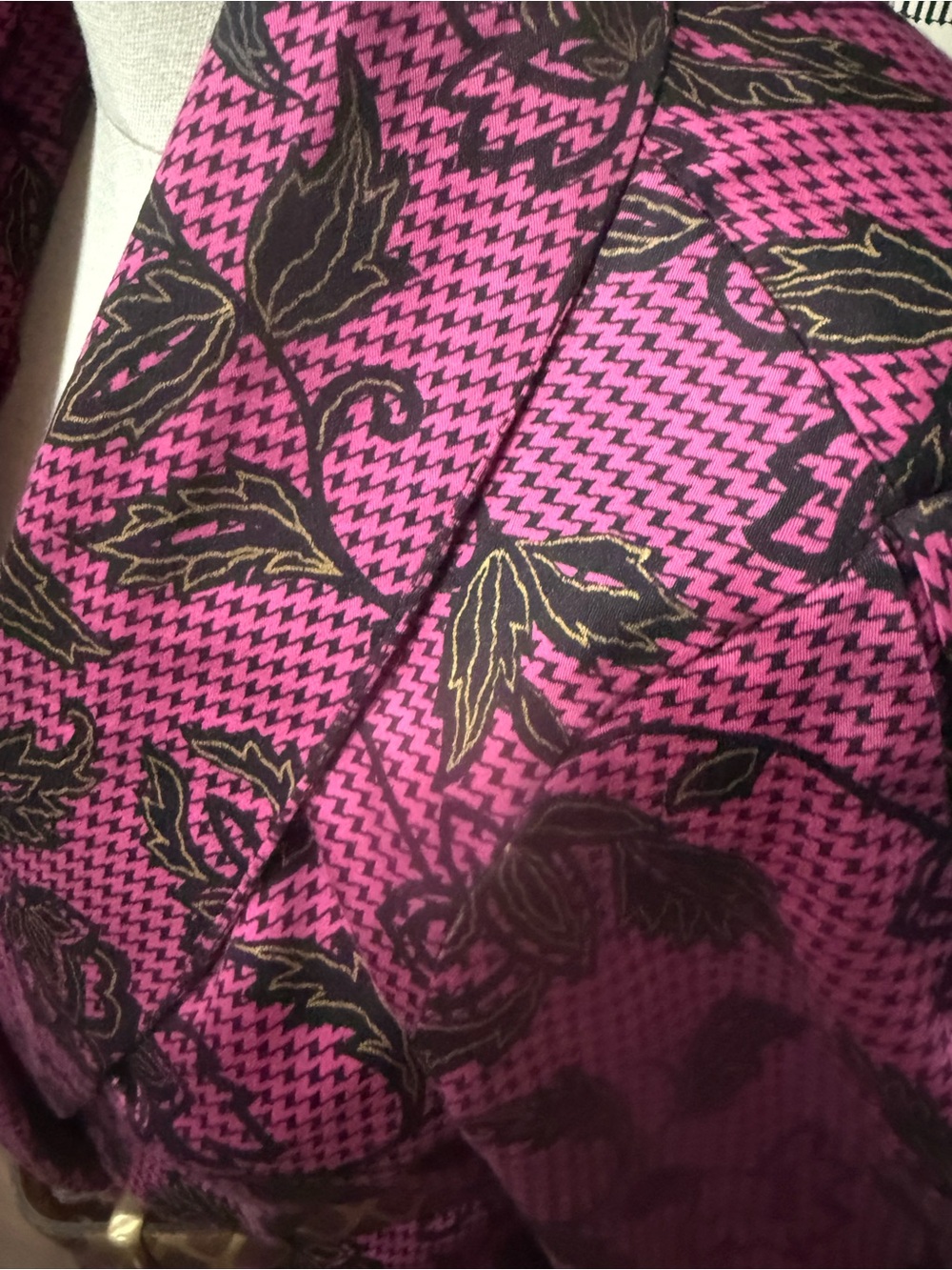 ❌sold❌Vintage 80s Monique Fashions Pink Floral Peplum Skirt Suit 9/10 Rayon - Picture 11 of 14